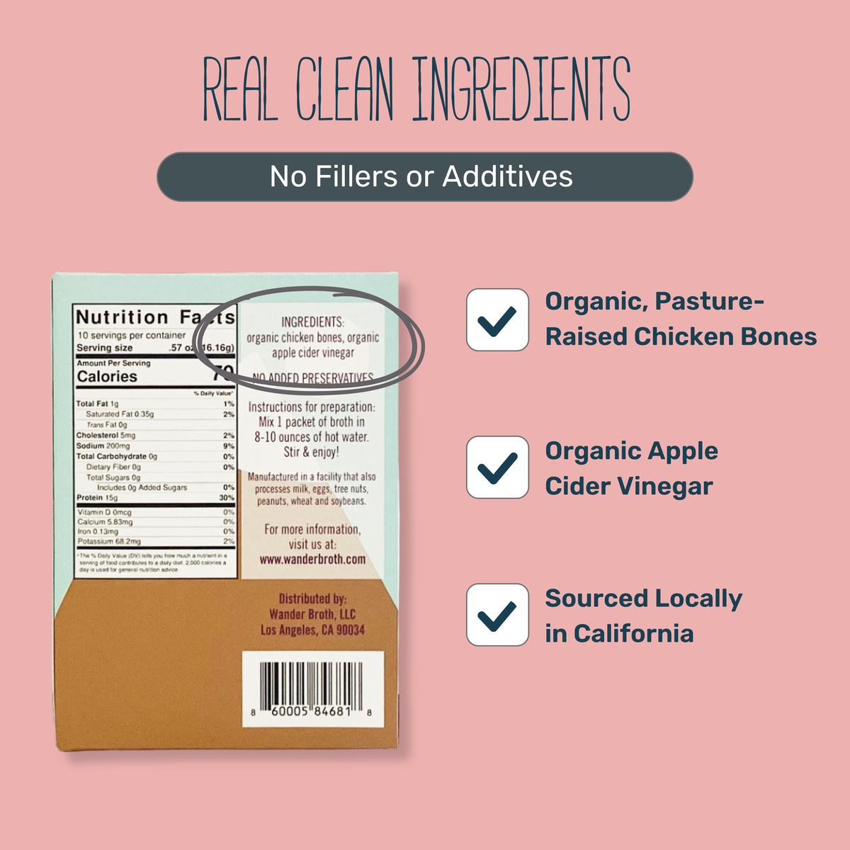 No Salt Added Organic Pasture-Raised Chicken Bone Broth